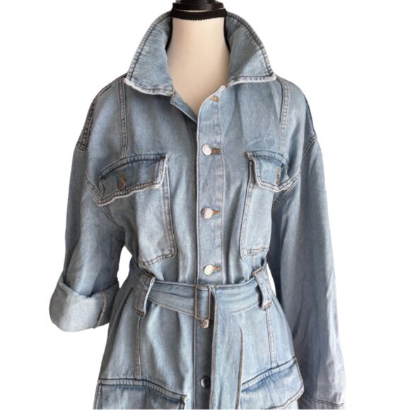 Zara Light Blue Denim Dress - Picture 2 of 8